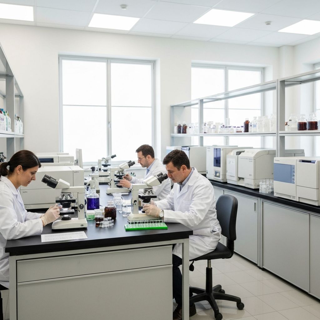 Quality testing at Spira Bio Farms laboratory